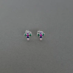 Aros Cruz Multicolor | Plata 925 - comprar en línea