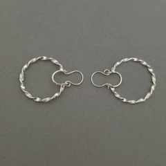 Argollas Trenzadas Plata Brillo Texturizado | Plata 925 en internet