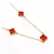 Choker Elos Cadeado Trevo Cristal Vermelho Banhado à Ouro - comprar online