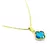 Colar Veneziana Trevo Cristal Azul Banhado à Ouro - comprar online