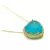 Colar Fusion Coração Natural 20mm Azul Tiffany Banhado à Ouro