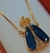 Colar Nossa Senhora Aparecida Zircônia Azul Banhado Á Ouro - comprar online