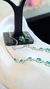 Conjunto Choker e Brincos Zircônias Verdes Detalhes Cravejados Banho Ródio na internet