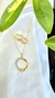 Conjunto Colar Pingente Redondo Vazado e Brincos Click Detalhes Cravejados Banhado à Ouro 18k - loja online