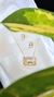 Conjunto Colar e Brinco Zircônia Retangular Detalhes Cravejados Banhado à Ouro 18k - New Sellena Semijoias 