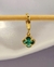 Argolinha Click Trevo Cristal Verde Banhado à Ouro na internet