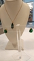 Imagem do Conjunto de colar e brinco gota em zircônia verde