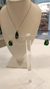 Conjunto de colar e brinco gota em zircônia verde - loja online