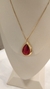 Colar com pingente gota cristal com base e zircônia - New Sellena Semijoias 