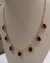 Colar com pedras vermelhas banhado a ouro 18k - New Sellena Semijoias 