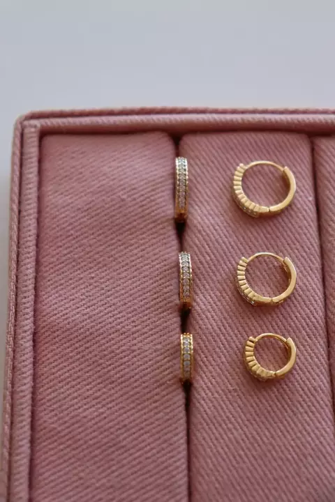 Trio de argolinhas cravejadas