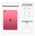 iPad 10ª Geração 10.9 Wi-fi 256GB na cor rosa, exibindo uma tela com formas coloridas.