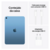 iPad 11ª Geração A16 11 Wi-fi 128GB na cor azul, exibindo uma tela com formas coloridas.