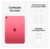 iPad 11ª Geração A16 11 Wi-fi 128GB na cor rosa, exibindo uma tela com formas coloridas.