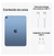 Apple iPad 10ª Geração 10.9 polegadas na cor azul com tela exibindo cores vibrantes, acompanhado de capinha preta e película protetora transparente