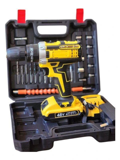 TALADRO INALAMBRICO ATORNILLADOR 10mm 21V DOS BATERIAS CON MALETIN Y ACCESORIOS
