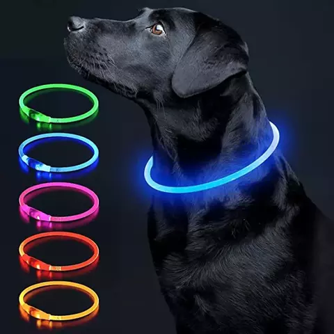 Coleira de Segurança Noturna – LED para Pets com Brilho Ajustável e Recarregável - comprar online