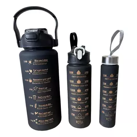 Combo Termos Negros Motivacionales X 3 - comprar en línea