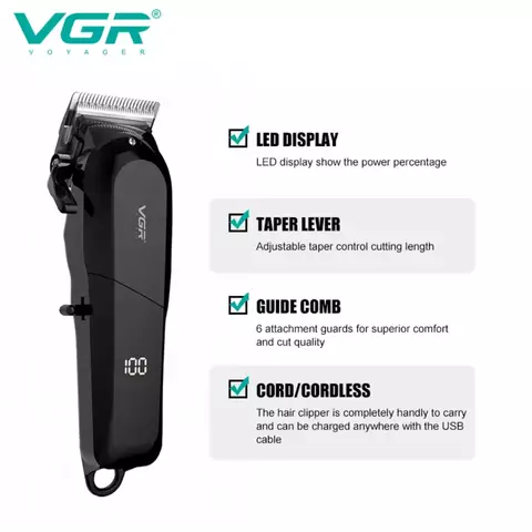 Maquina De Peluqueria Vgr 118 Negra - comprar en línea