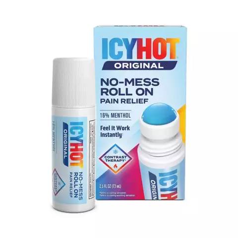 Icy Hot Pain Relief Balm with No Mess Applicator - 2.5 fl oz Aplicador Icy Hot Medicated No Mess, líquido analgésico de máxima potencia, 2,5 onzas