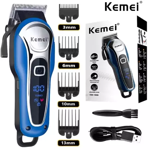 KM-1995 Barber Professional Men's Hair Clipper Elétrica Barba Clipper Baixo Ruído Clipper Cordless Hair Clipper KM-1995