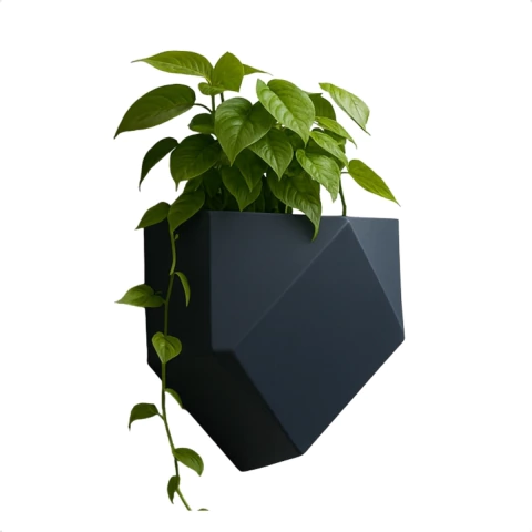 Vaso Decorativo Poligonal Minimalista Parede Moderno Plantas
