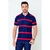 Camiseta Gola Polo Zek Masculina Listrada Slim - Azul Marinho - comprar online