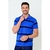 Camiseta Gola Polo Zek Masculina Listrada Slim - Azul Royal - comprar online
