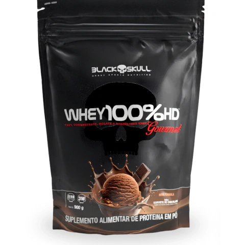 Whey 100% HD Gourmet 3W 900g Black Skull
