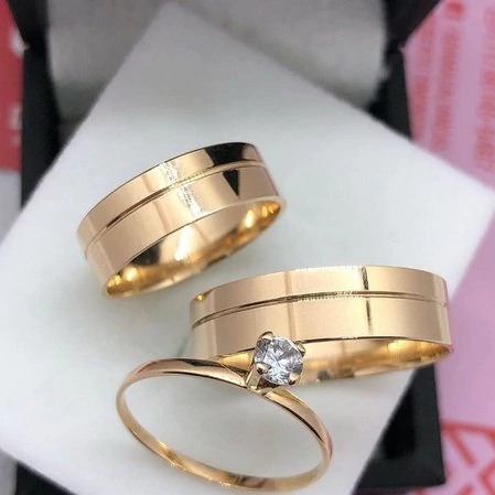 Par Alianças Berlim Ouro 18k - 5.5mm