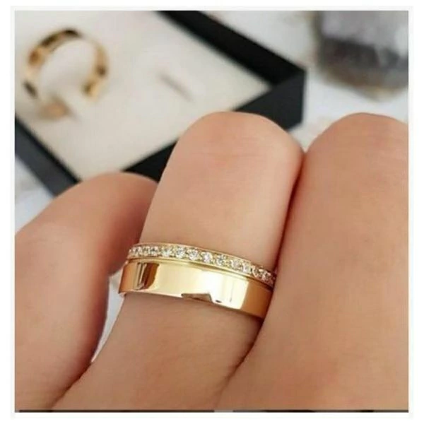 Par Alianças Cairo de Ouro 18k com Brilhantes - 6mm