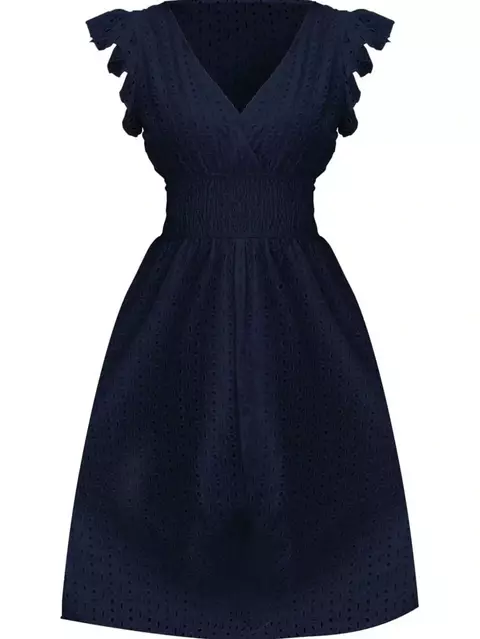 Vestido de cintura franzida, vestido com elastico na cintura, vestido com amarração na cintura, vestido de manga com babados, vestido com cintura.