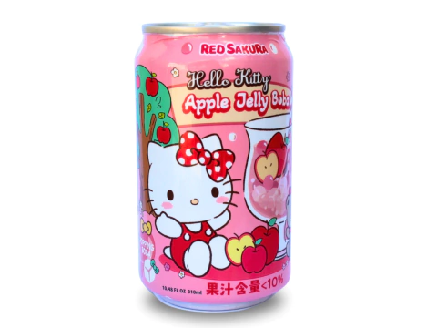 JELLY DRINK APPLE HELLO KITTY SUCO COM GELEIA DE MAÇÃ - 310ML