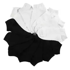 7 pares meias femininas de algodão respirável cor sólida confortável branco