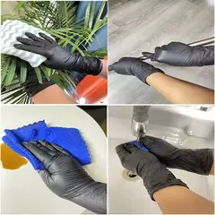 100/50/20 pçs luvas de nitrilo preto engrossado luvas descartáveis para limpez na internet