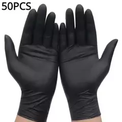 100/50/20 pçs luvas de nitrilo preto engrossado luvas descartáveis para limpez - loja online