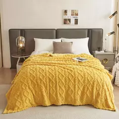 Cobertores de flanela de lã coral para camas cor sólida primavera inverno maci - comprar online