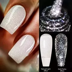 MEET ACROSS 7ml Translucidez Gel Reflexivo Esmalte Reflexivo Glitter Semi Perman - Kliko