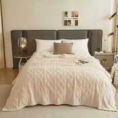 Cobertores de flanela de lã coral para camas cor sólida primavera inverno maci - Kliko