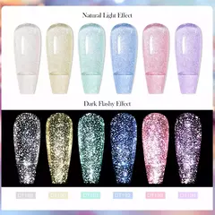 MEET ACROSS 7ml Translucidez Gel Reflexivo Esmalte Reflexivo Glitter Semi Perman na internet