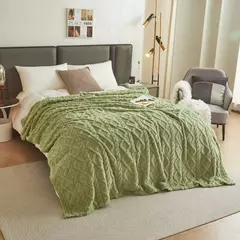 Cobertores de flanela de lã coral para camas cor sólida primavera inverno maci