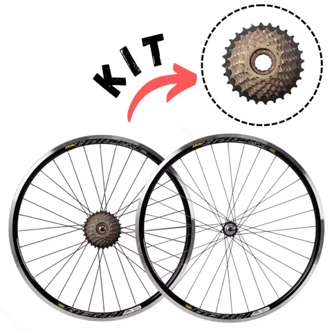 Kit Par de Rodas Aro 26 Vzan Escape 36F + Cubos de Ferro + Catraca 7v - comprar online