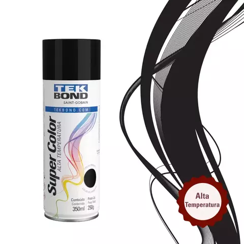 Tinta Spray Alta Temperatura Preto Brilhante 350ml 250G