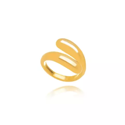 Anel Duas Gotas- regulável / Banho ouro 18k