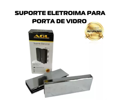 AGL SUPORTE FECHADURA ELETROIMA P/ PORTA DE VIDRO - CROMADA