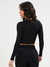 Cropped Feminino Manga Longa Preto Moving Savancini (7709) na internet