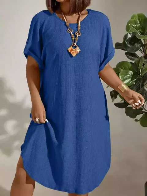 Evvie Summer Ease – Vestido Minimalista Manga Curta