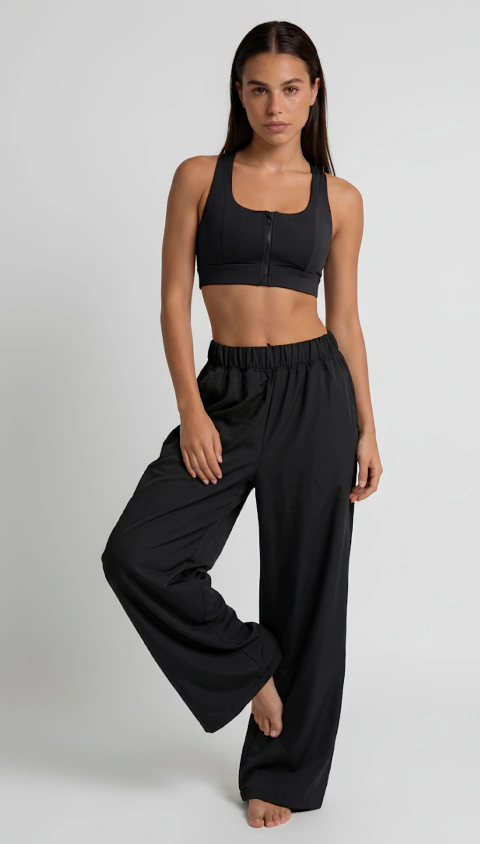 Pantalon wide leg con tablon central AP18