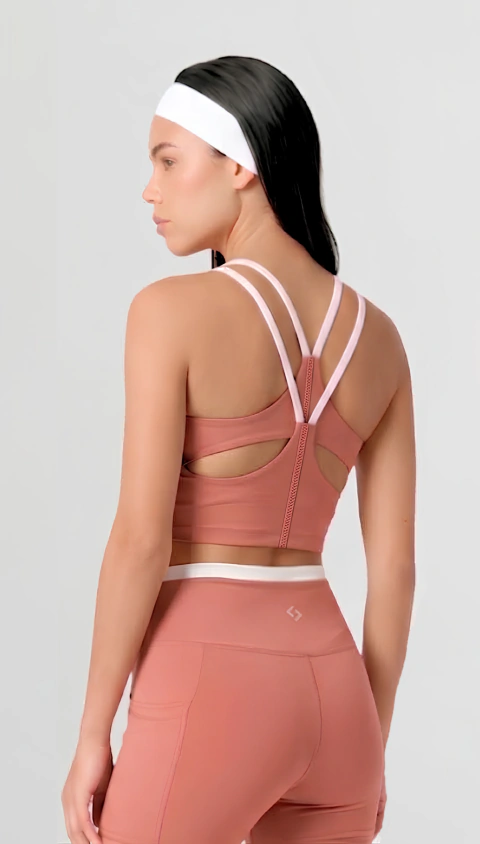 Top longline combinado con espalda superior e inferior, doble cruce trasero ATC77