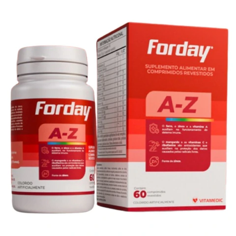 Multivitamínico A-Z Vitaminas e Minerais 60 Comp Forday